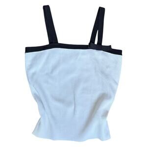 XS white crop top Worthington knit white tank top with black bow Detail y2k​